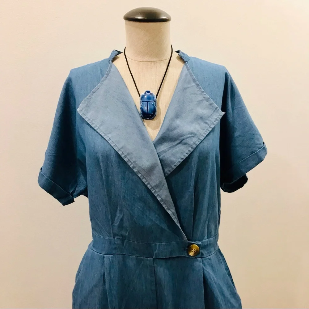 Vintage style Julia chambray jumpsuit. Size L. Excellent used condition - Picture 2 of 12
